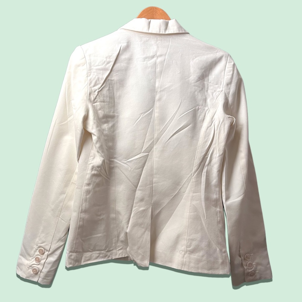 🎉HP!🎉 NWT Da-Nang Eggshell white cotton/silk blazer. Size Small 🕊️ - Picture 3 of 12